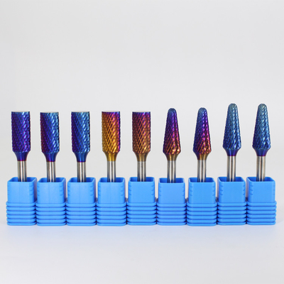 Drill Bits Elektryczne narzędzia do cięcia Tungsten Blue Nano Copper Coating Carbide Burrs